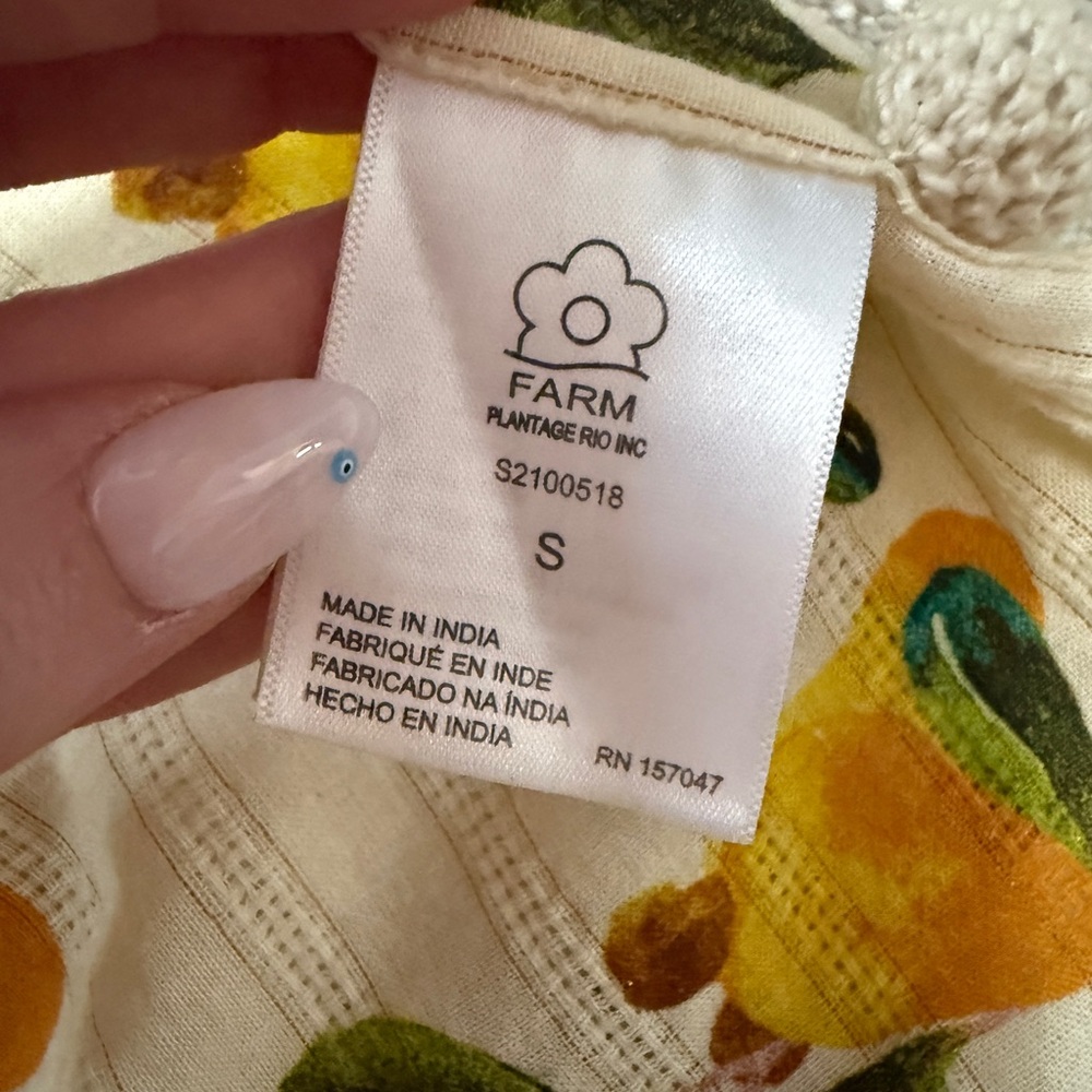 Farm Rio - OFF-WHITE CASHEW SCARF COVERUP DRESS - size Small - EUC - Picture 16 of 16